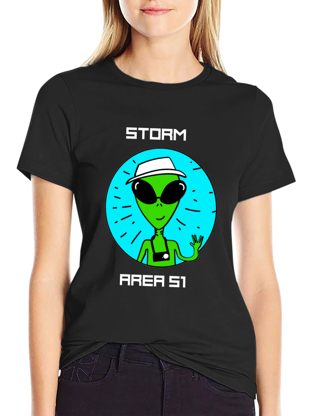 Storm Area 51 Alien Graphic Tee - Black