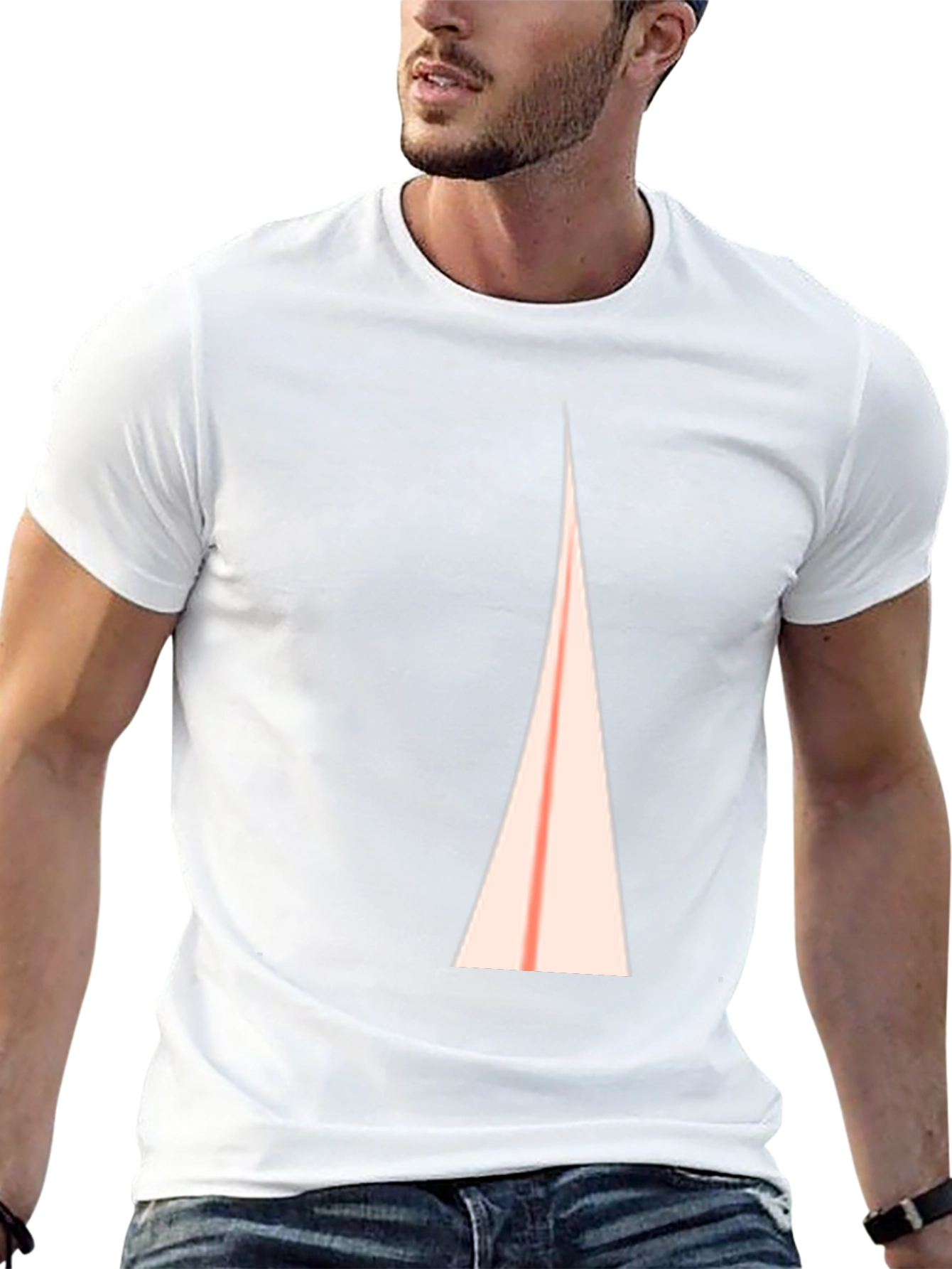 Abstract Triangle Graphic Tee - Modern Casual Shirt