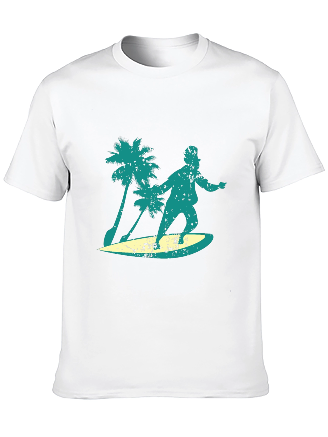 Surfing Santa Graphic Tee - Black Cotton Blend