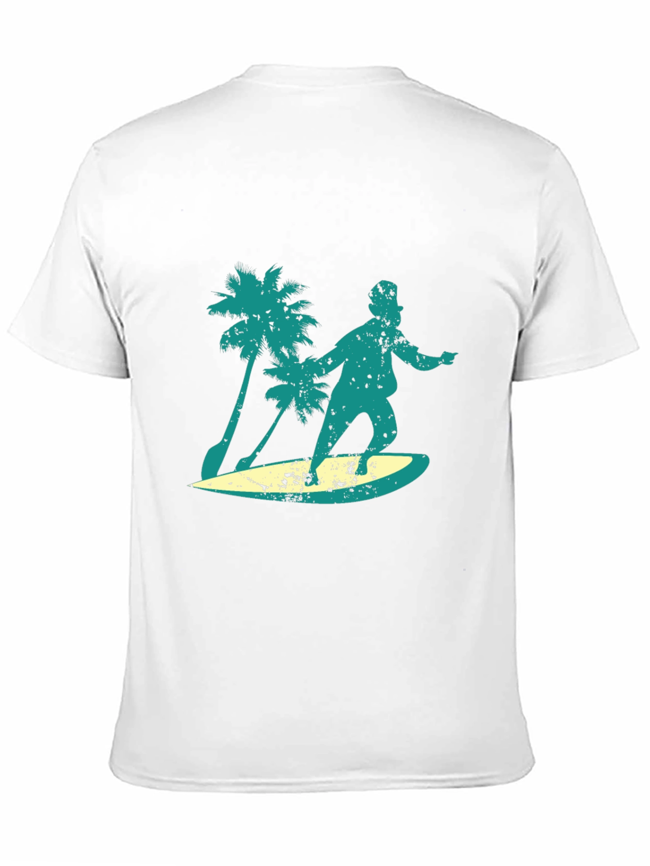 Surfing Santa Graphic Tee - Black Cotton Blend