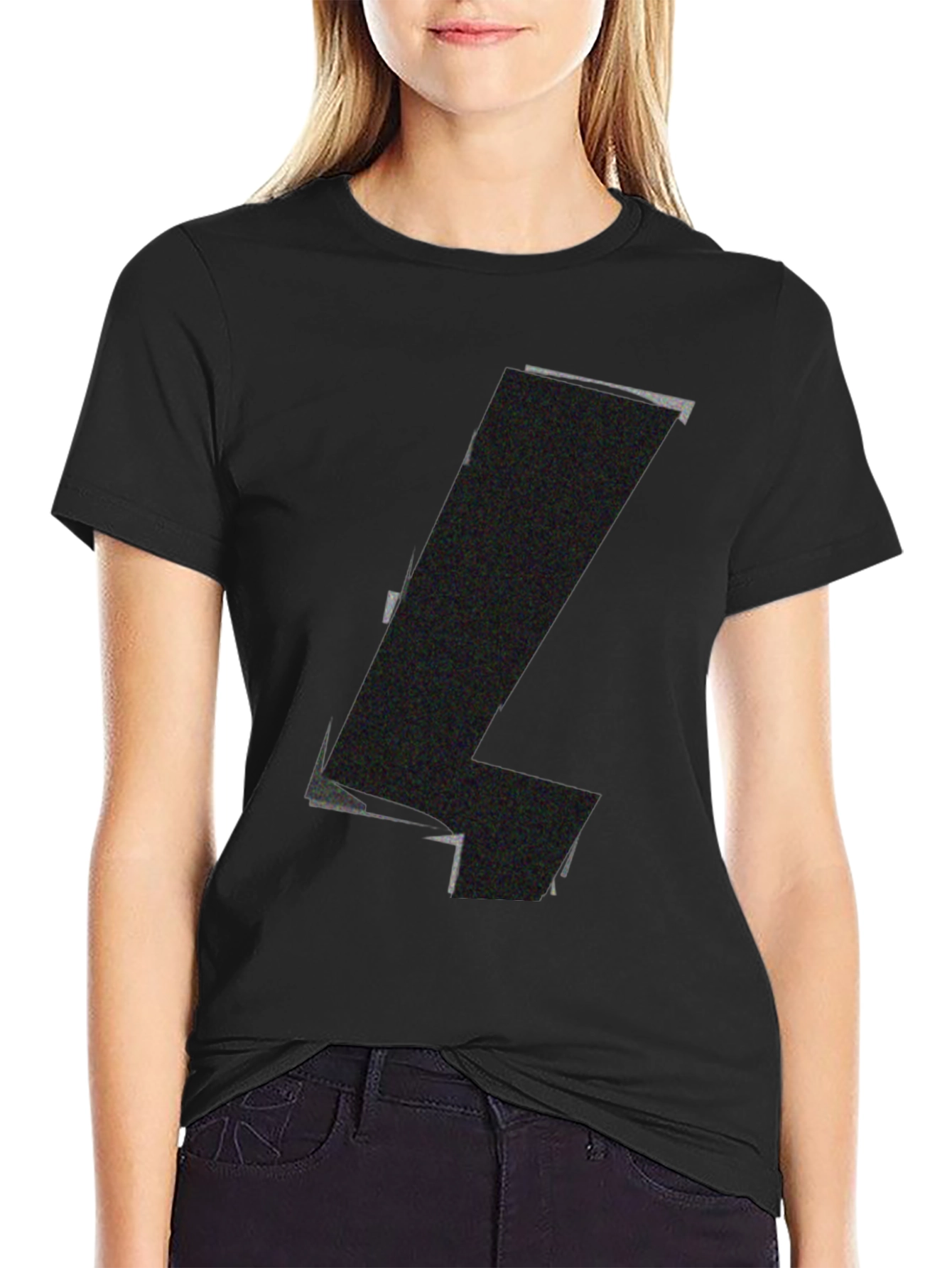 Mens Black Graphic Tee - Abstract Design
