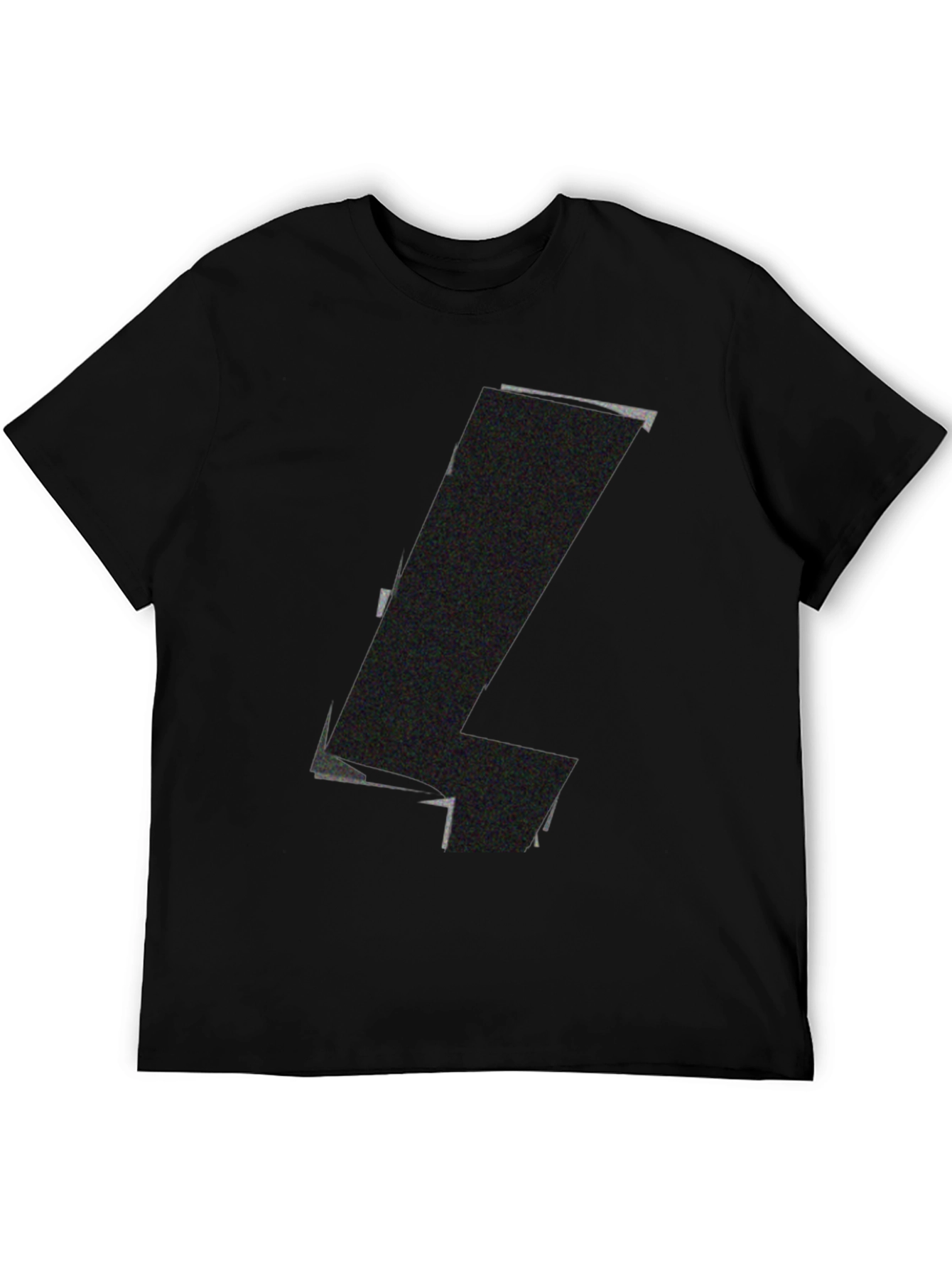 Mens Black Graphic Tee - Abstract Design