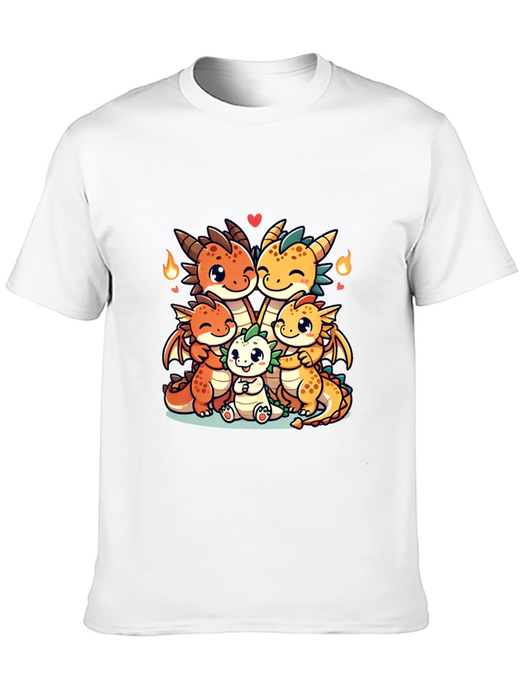 Cute Dragon Family Graphic T-Shirt