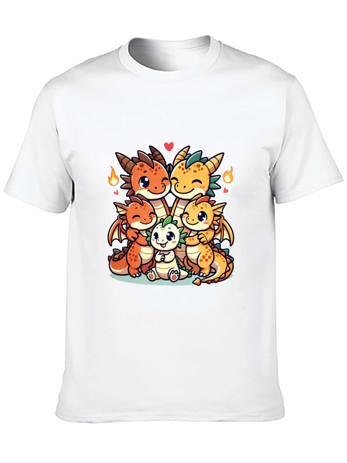 Cute Dragon Family Graphic T-Shirt