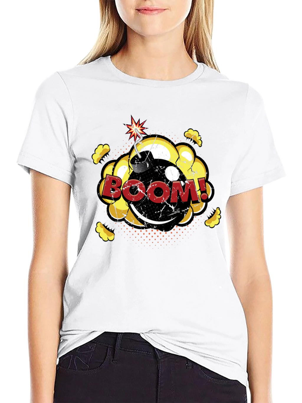 Boom Graphic T-Shirt - Fun Comic Style Black Tee