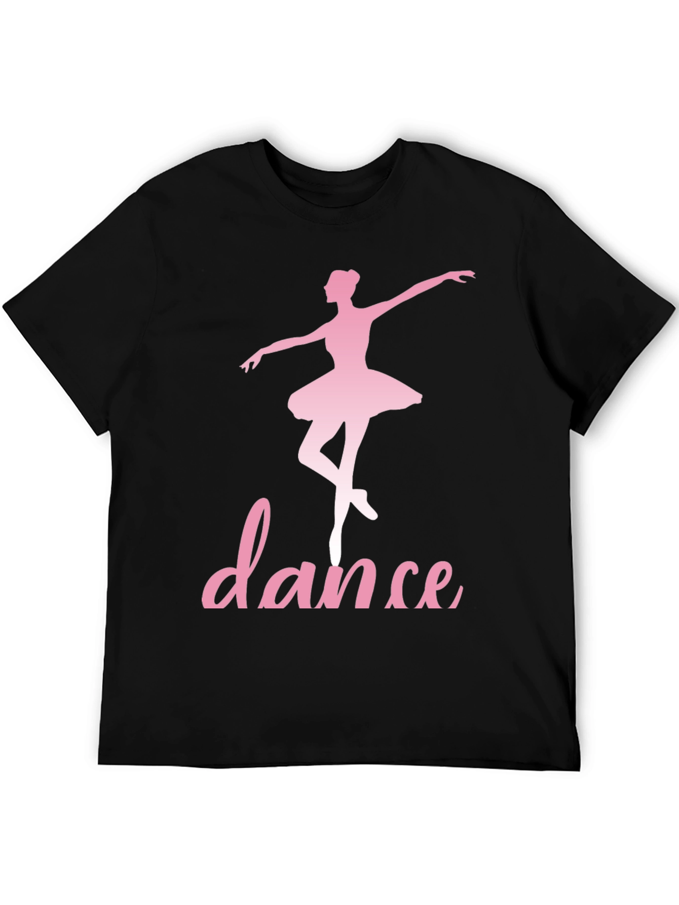 Dance Ballerina T-Shirt - Pink Design on Black