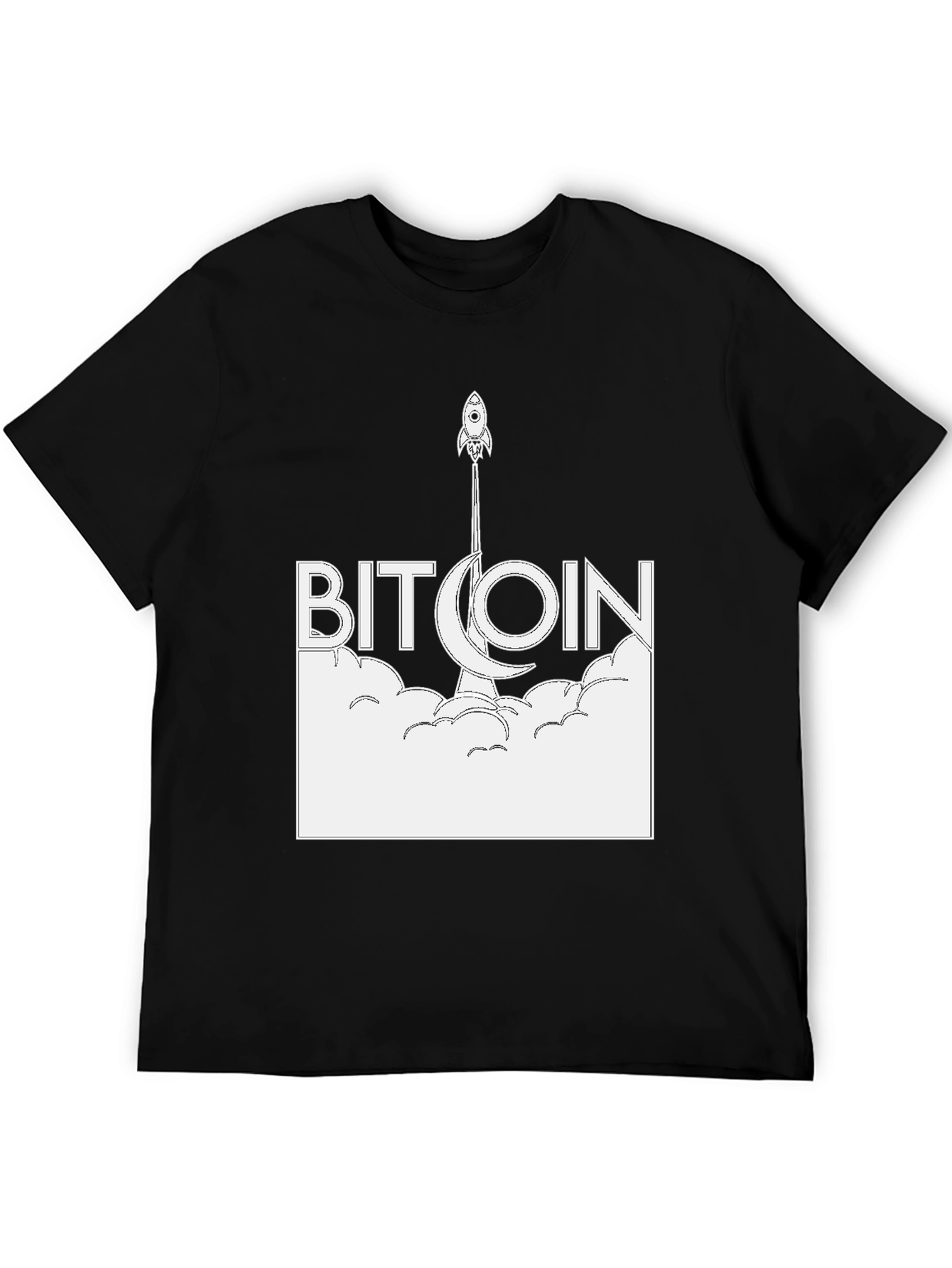 Bitcoin Rocket Graphic Tee - Crypto HODL!