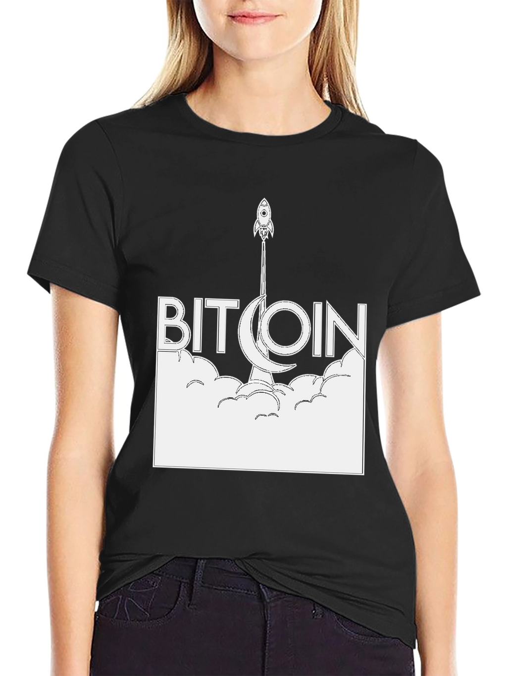 Bitcoin Rocket Graphic Tee - Crypto HODL!