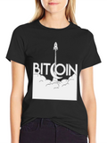 Bitcoin Rocket Graphic Tee - Crypto HODL!