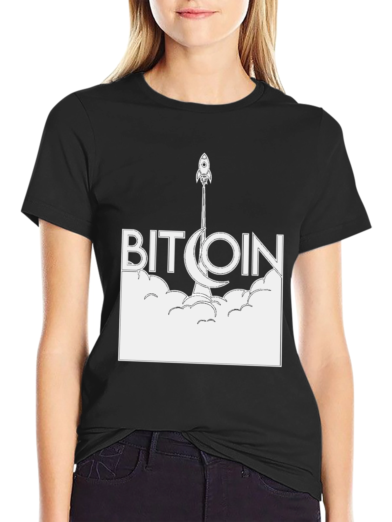 Bitcoin Rocket Graphic Tee - Crypto HODL!