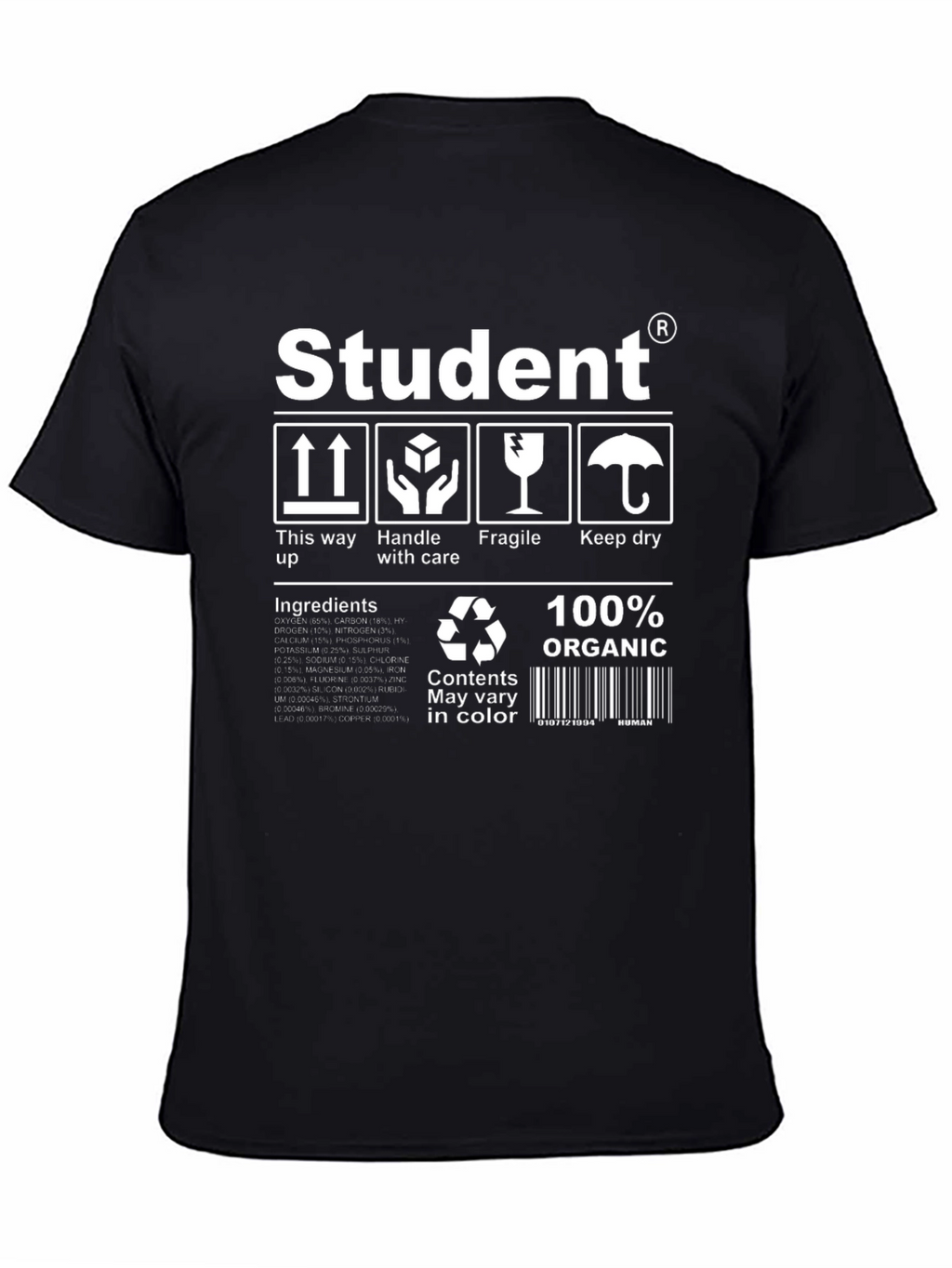 Student Organic T-Shirt - Handle with Care