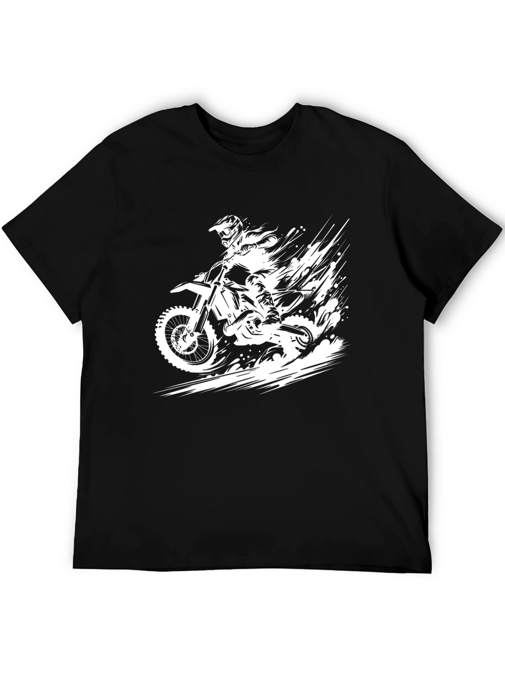 Motocross Rider Graphic Tee - Black Cotton