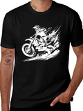 Motocross Rider Graphic Tee - Black Cotton