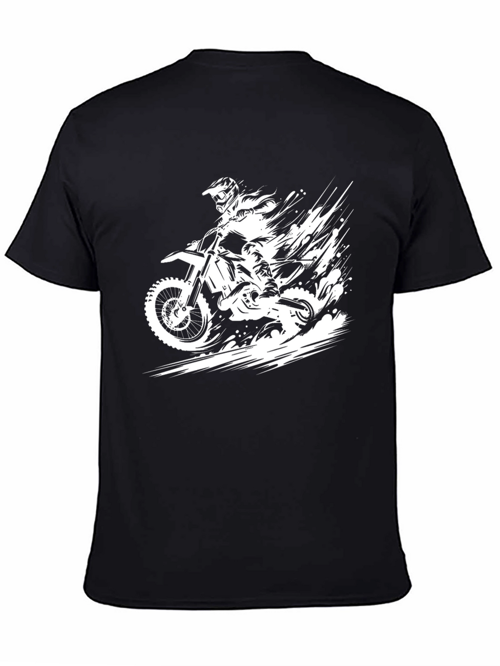 Motocross Rider Graphic Tee - Black Cotton