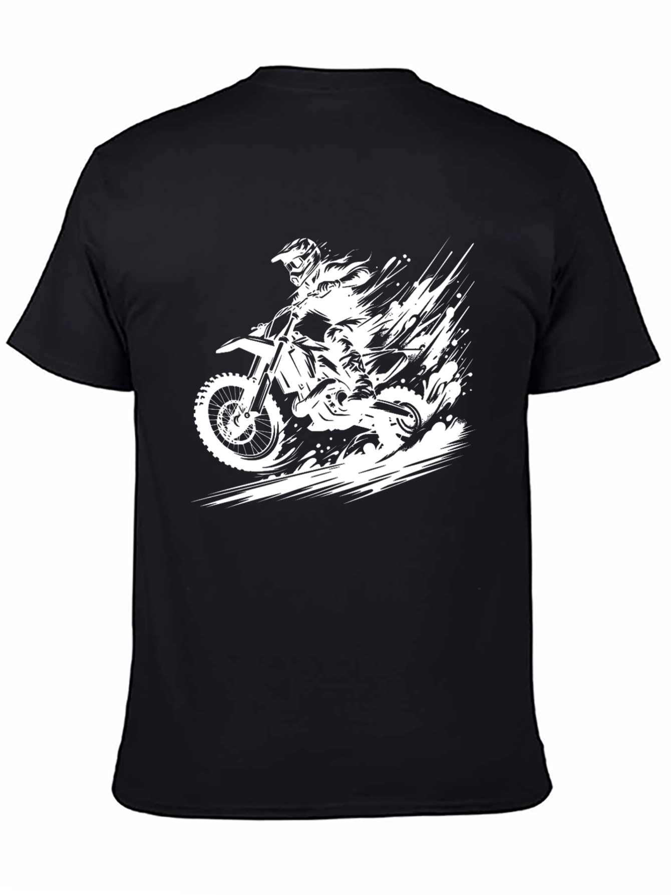Motocross Rider Graphic Tee - Black Cotton