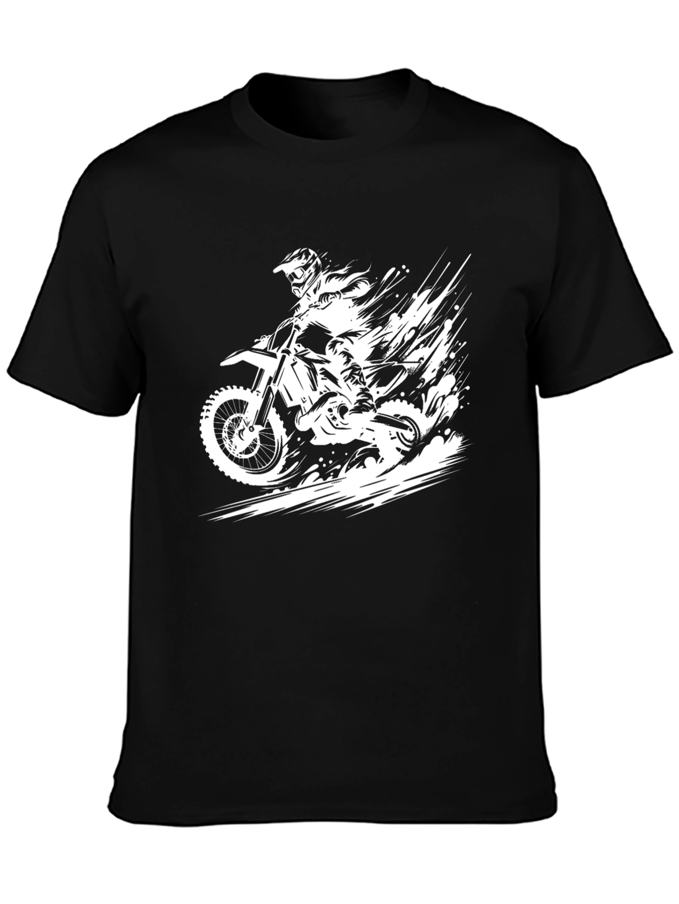 Motocross Rider Graphic Tee - Black Cotton