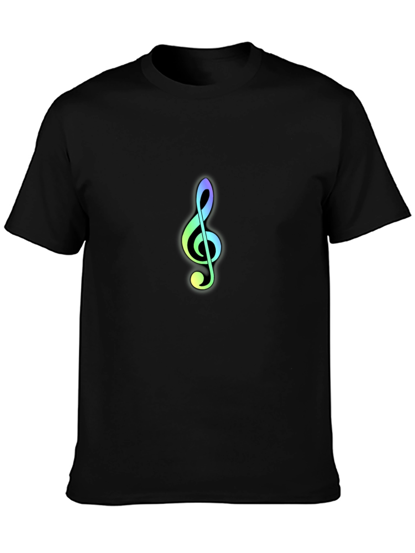 Rainbow Treble Clef Black Tee