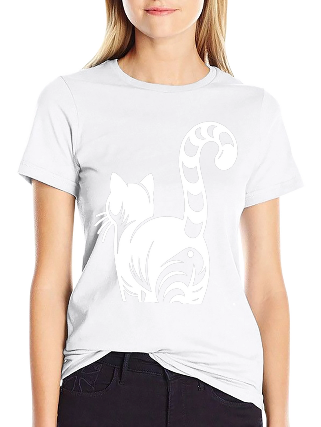 Cat Butt Funny Graphic Tee - Black