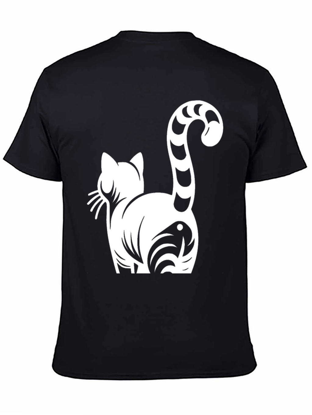 Cat Butt Funny Graphic Tee - Black