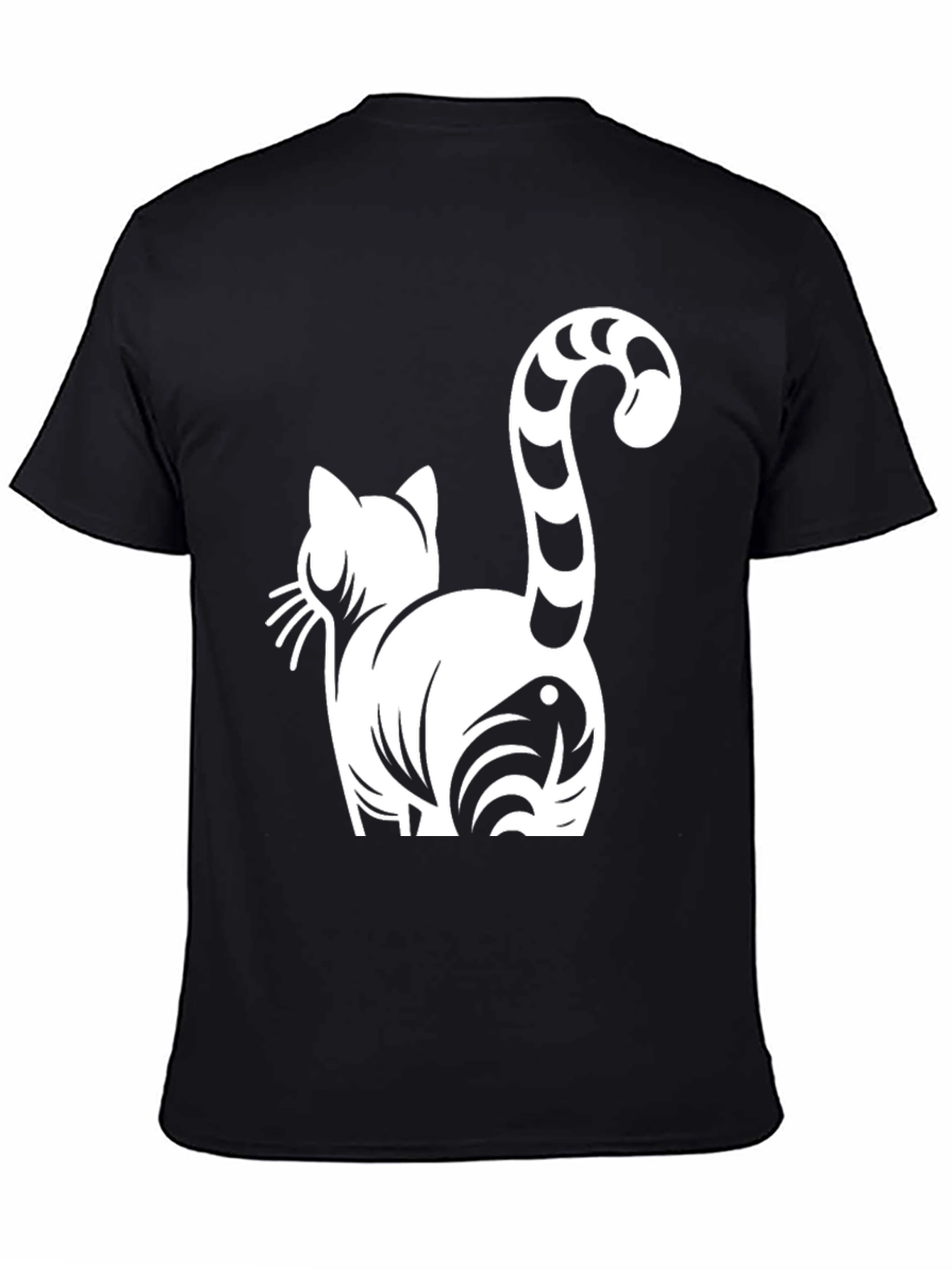Cat Butt Funny Graphic Tee - Black