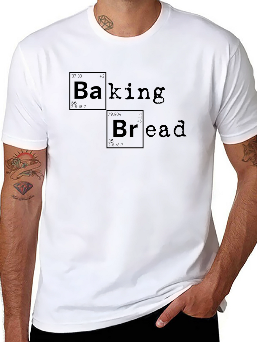 Baking Bread Periodic Table Black T-Shirt