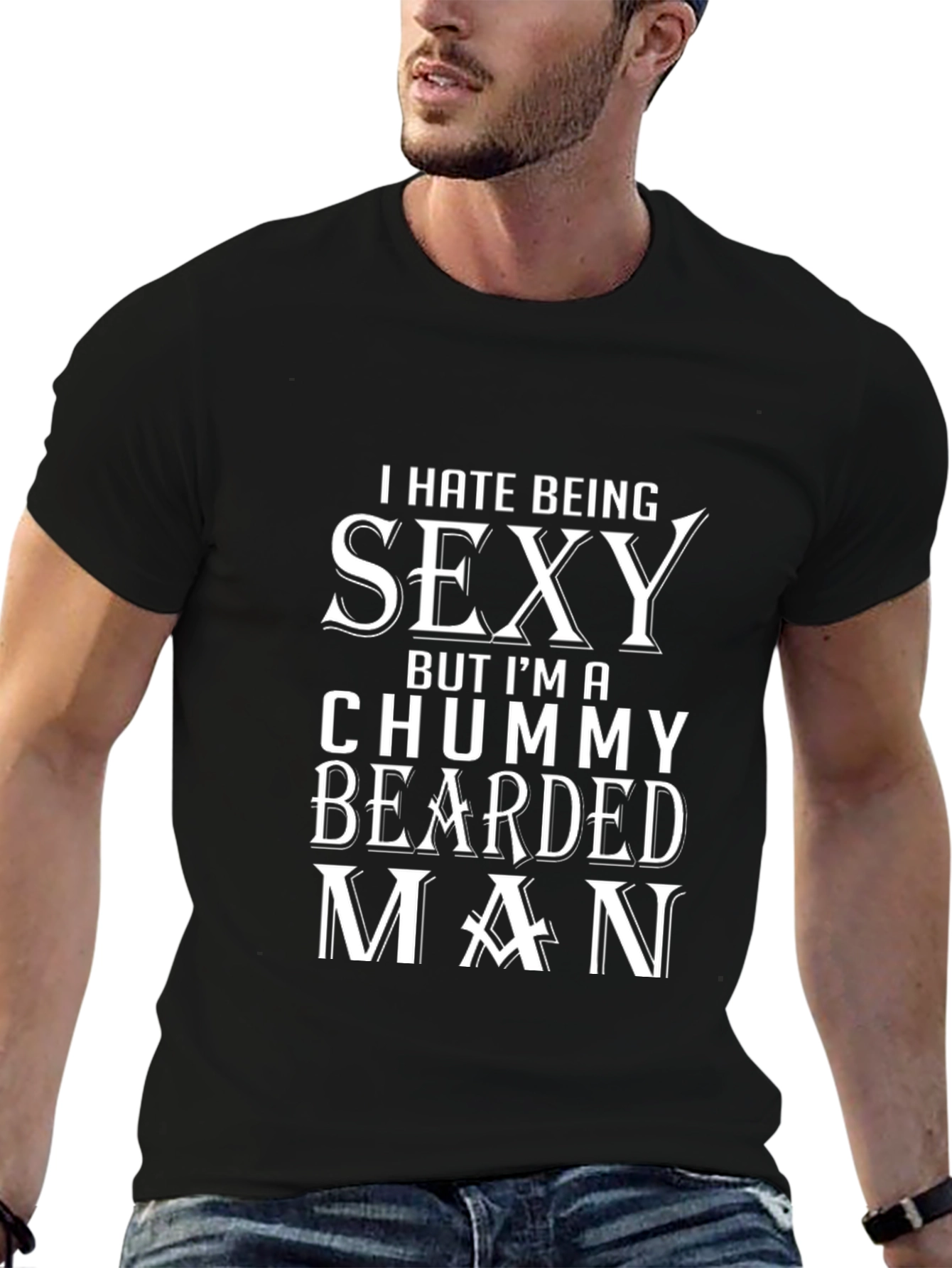 Funny Bearded Man Graphic T-Shirt