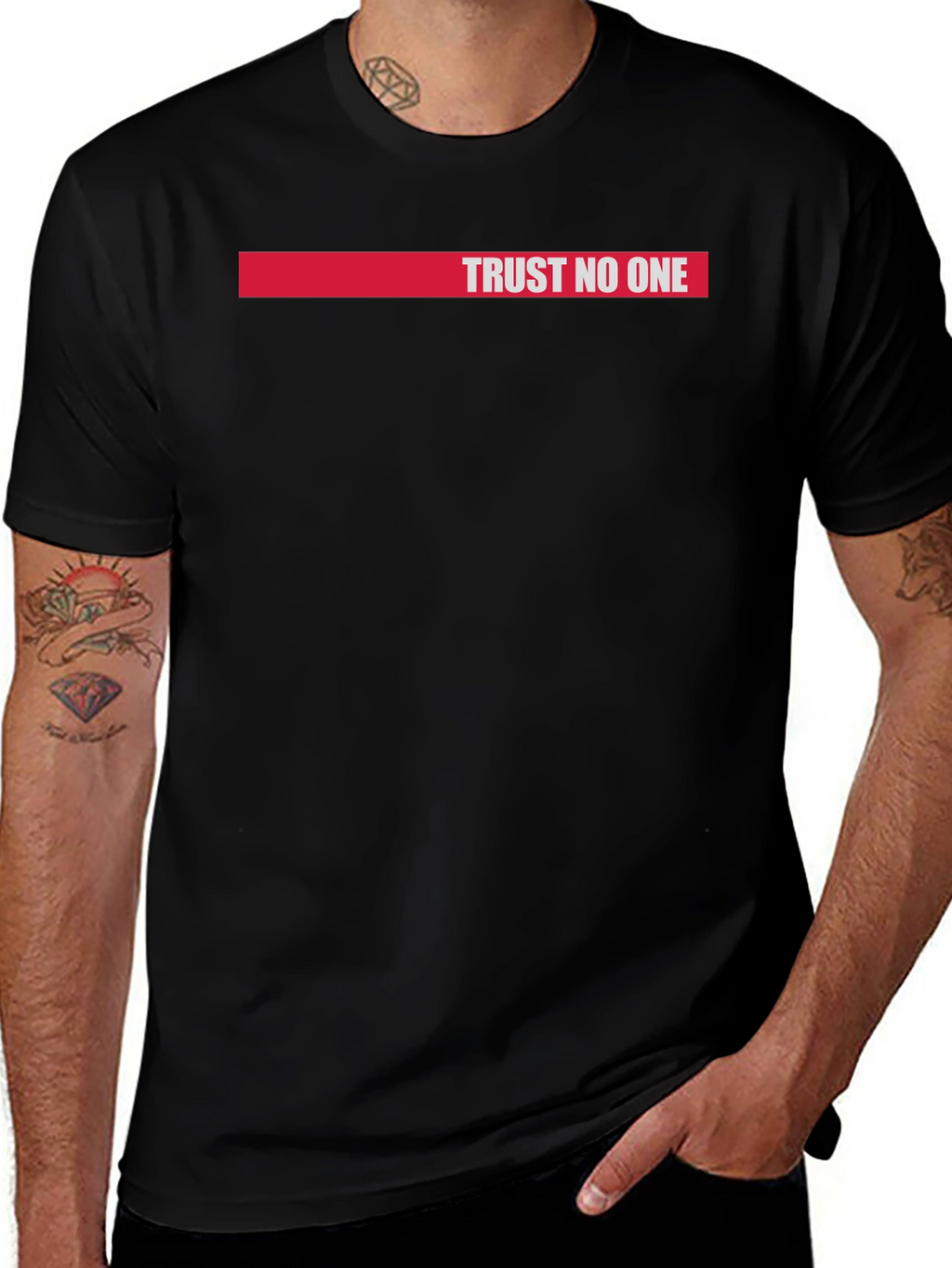Trust No One Graphic Tee - Black