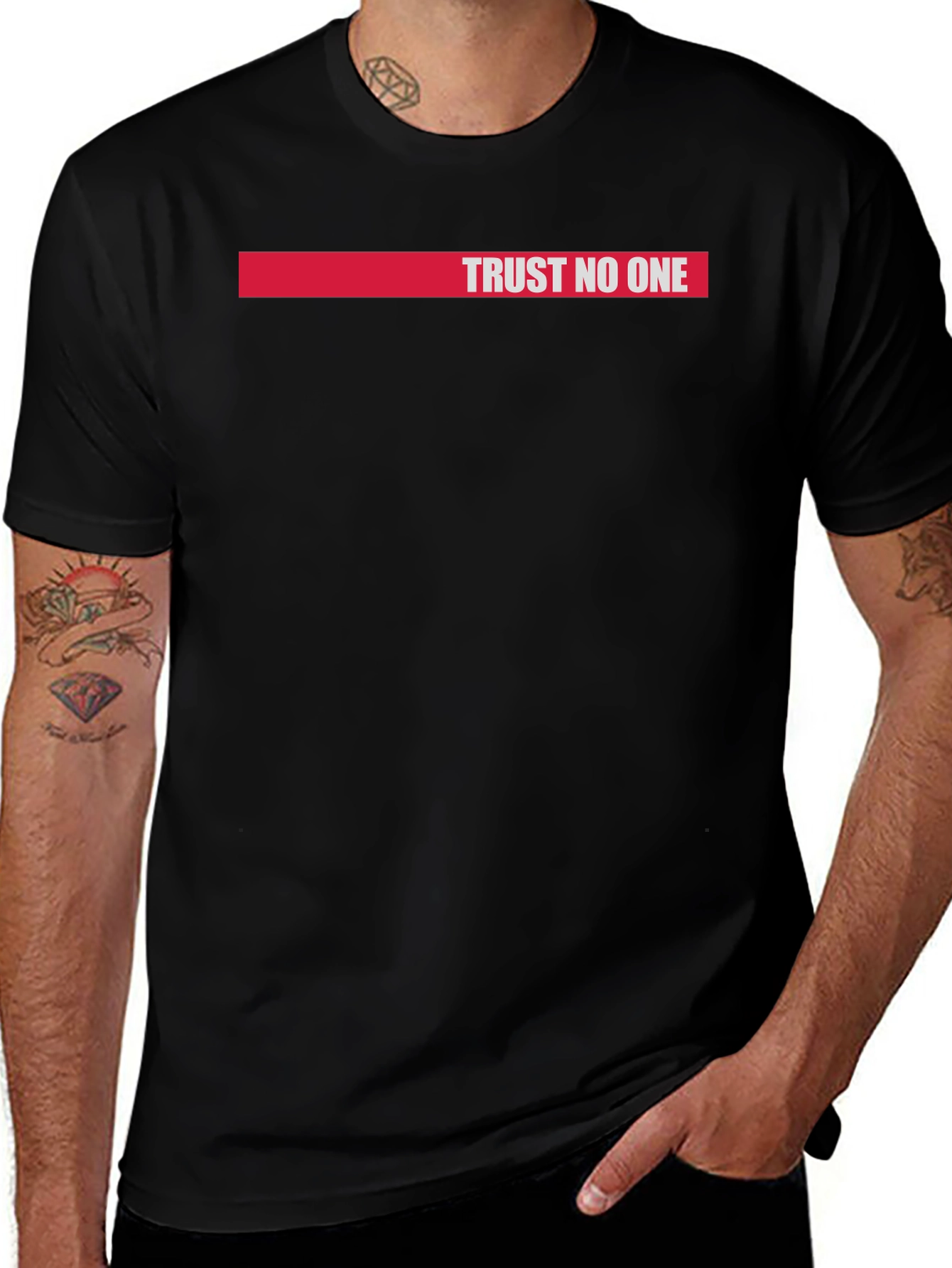 Trust No One Graphic Tee - Black