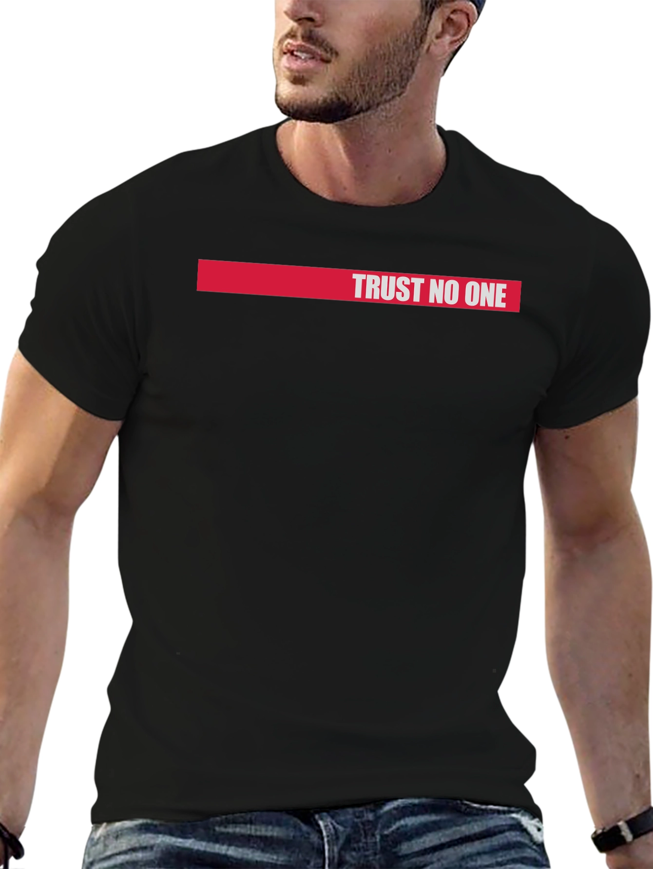 Trust No One Graphic Tee - Black