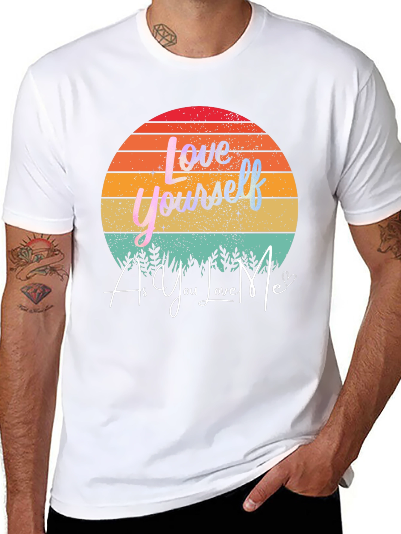 Love Yourself Graphic Tee - Sunset Design