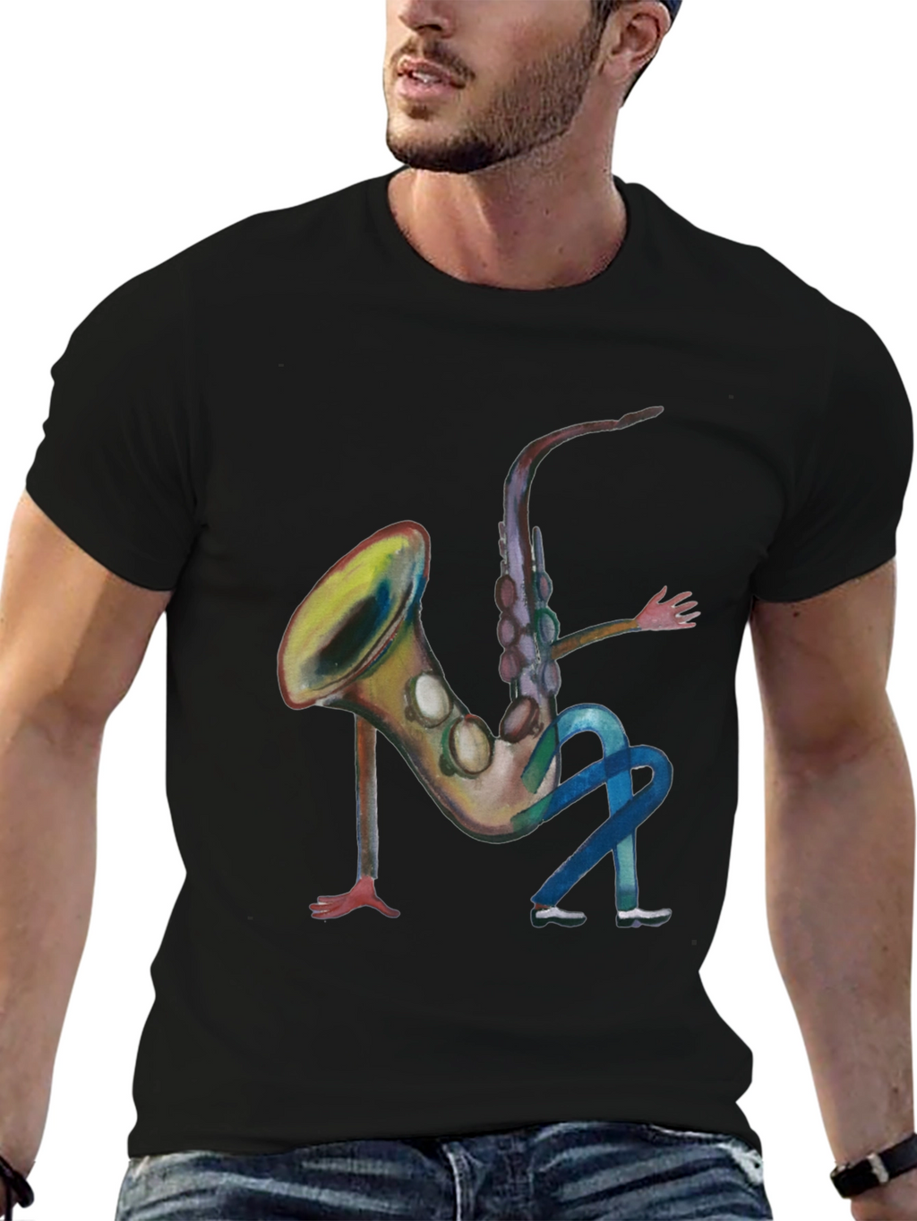 Saxophone Man Graphic T-Shirt
