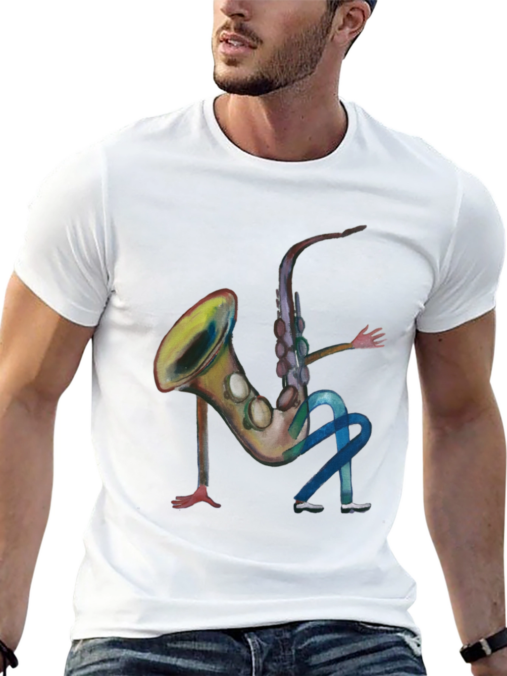 Saxophone Man Graphic T-Shirt