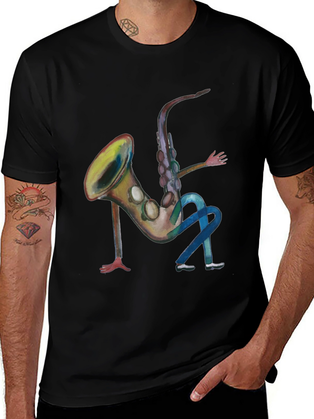 Saxophone Man Graphic T-Shirt
