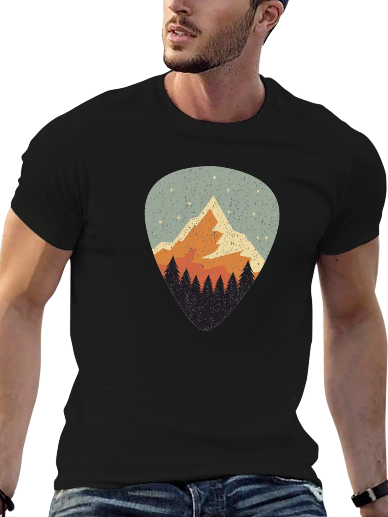Mountain Guitar Pick Graphic T-Shirt