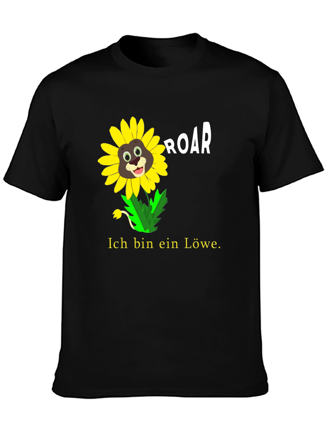 Ich Bin Ein Lowe Sunflower Lion Graphic T-Shirt