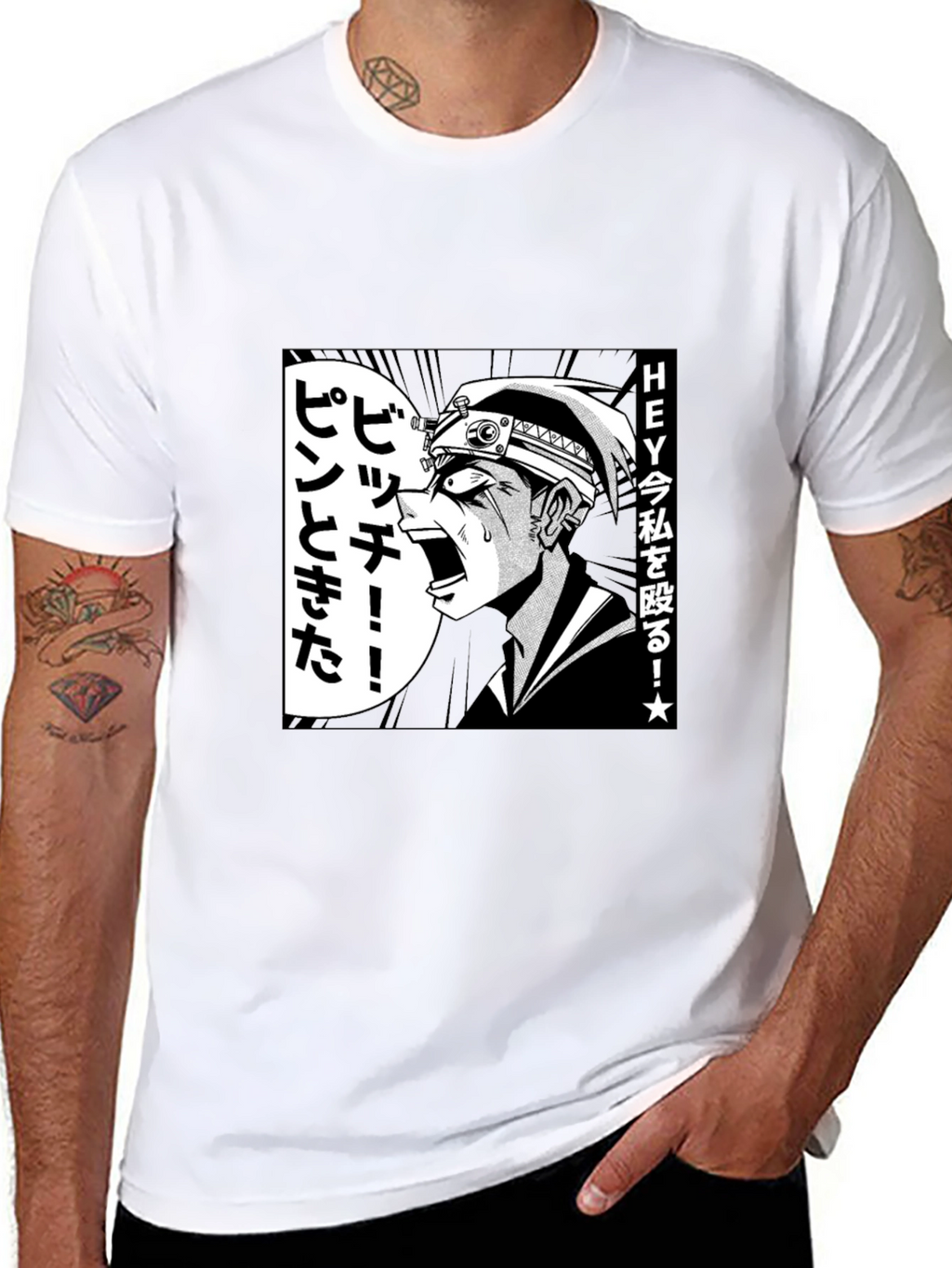 Anime Manga Graphic T-Shirt - Black