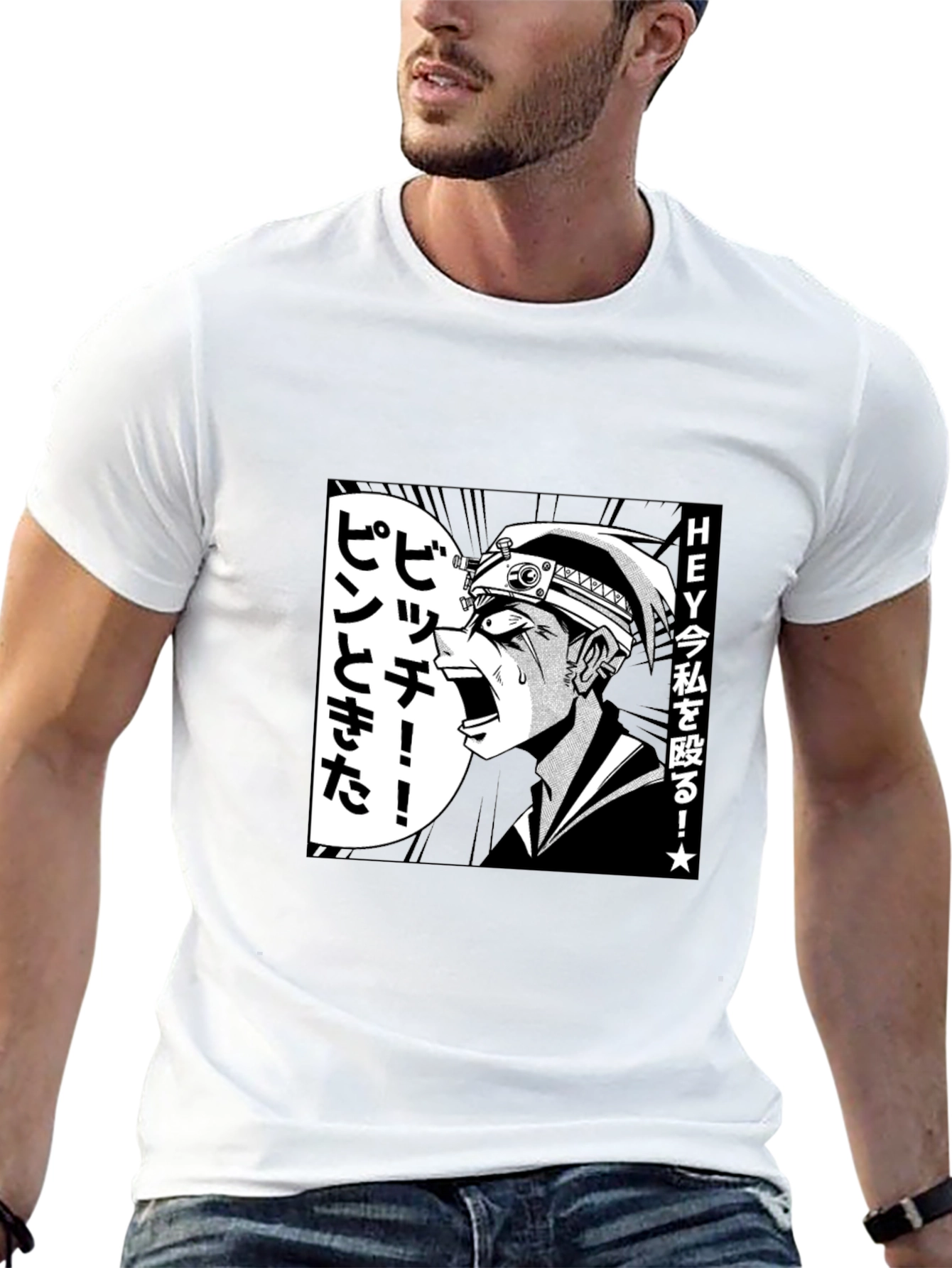 Anime Manga Graphic T-Shirt - Black