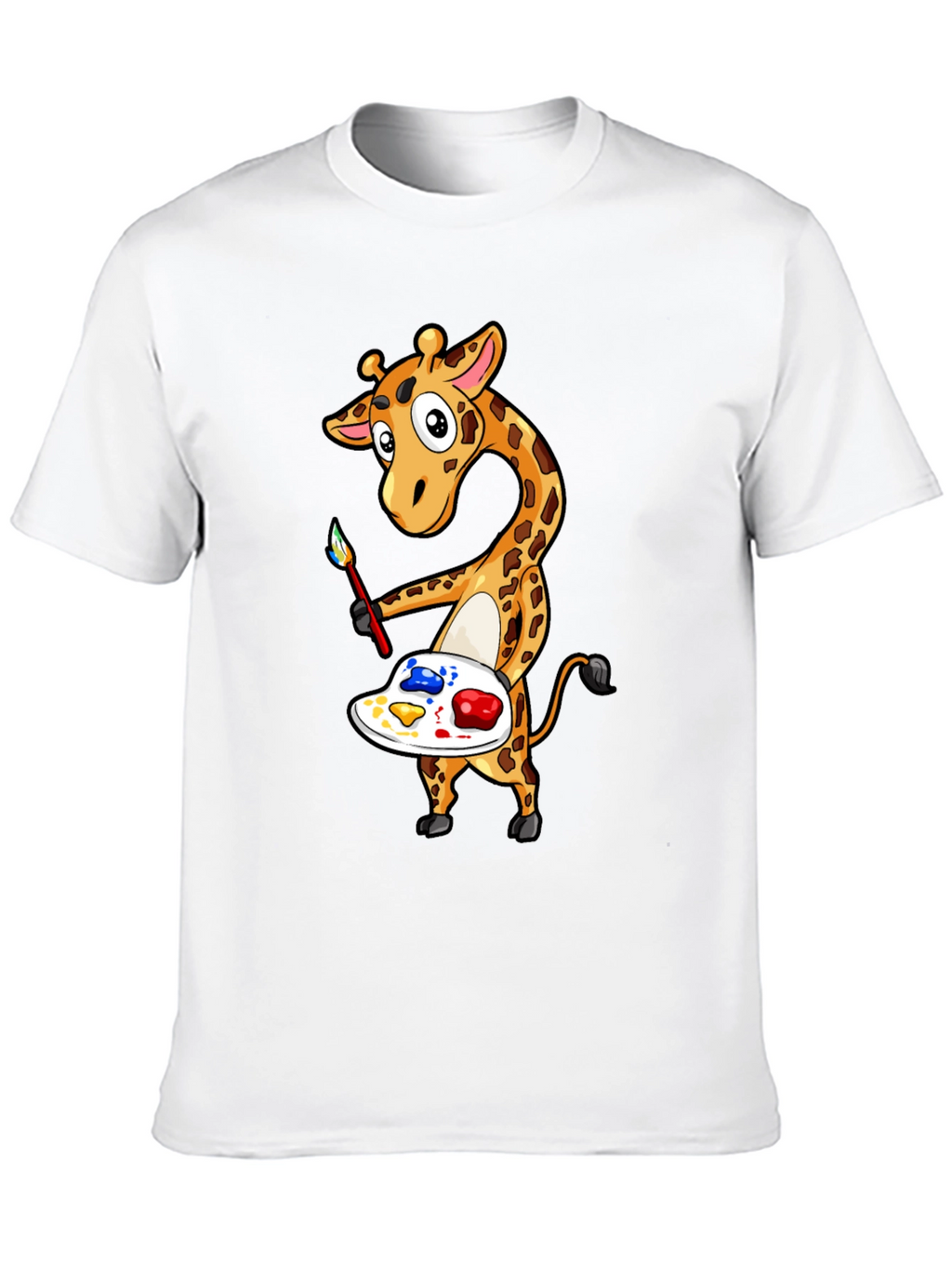 Giraffe Artist Graphic Tee - Black