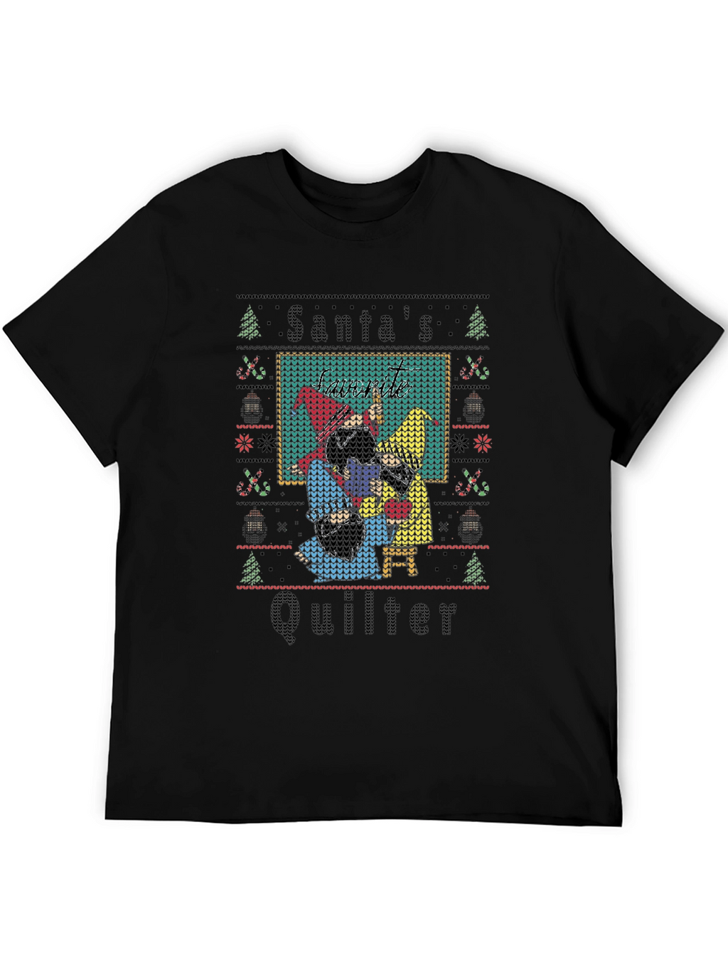 Santas Quilter Ugly Christmas T-Shirt