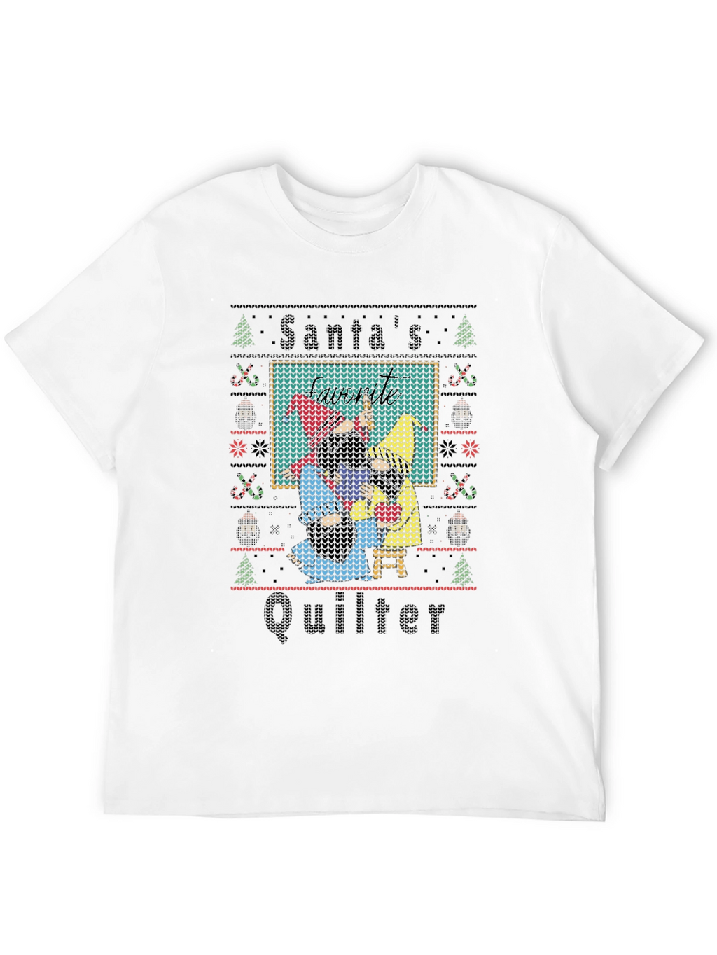 Santas Quilter Ugly Christmas T-Shirt