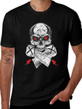 Skull & Crossed Axes Graphic Tee - Edgy Style