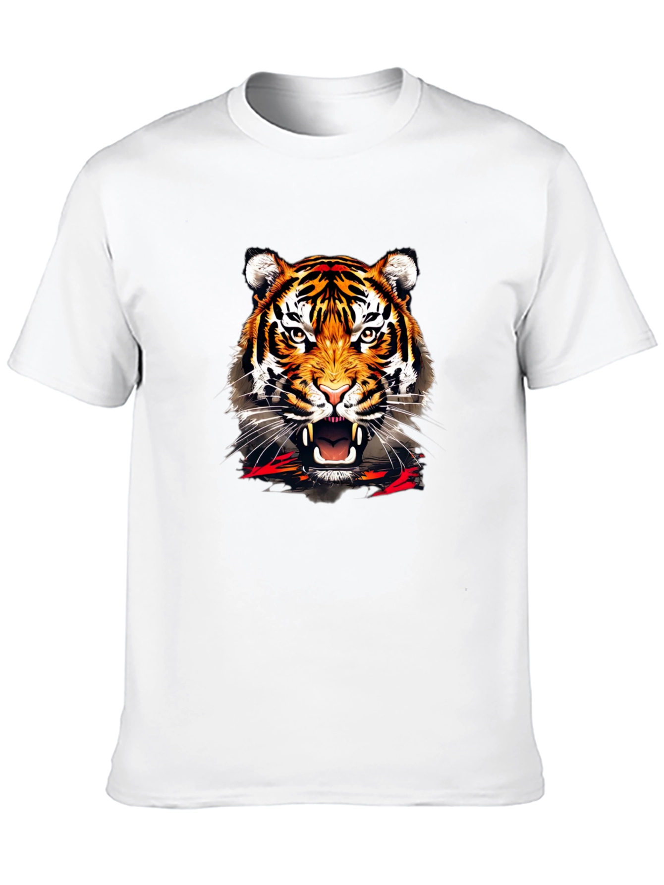 Bold Tiger Graphic Print Black T-Shirt