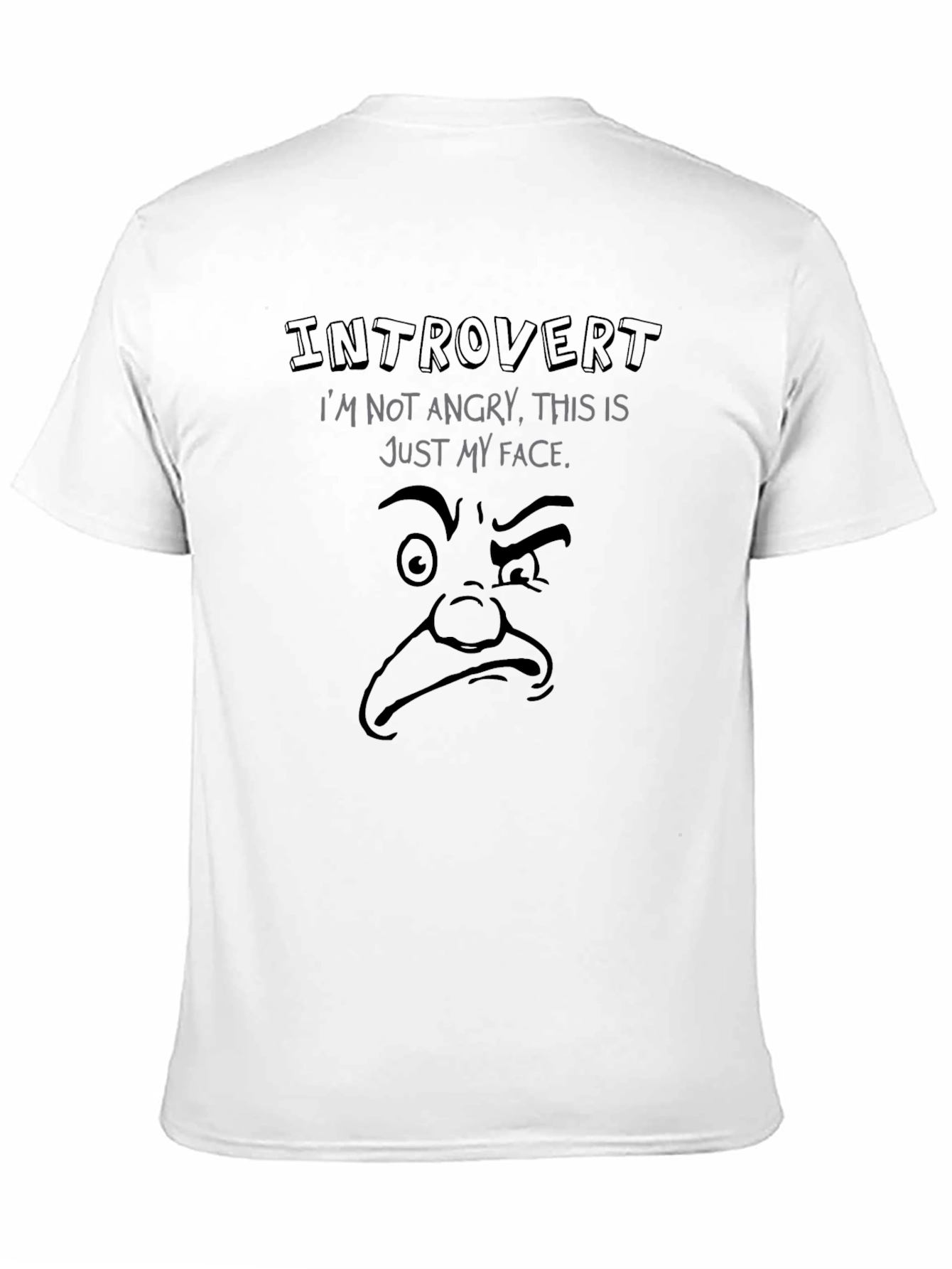 Introvert Funny Face T-Shirt - Soft Cotton Blend