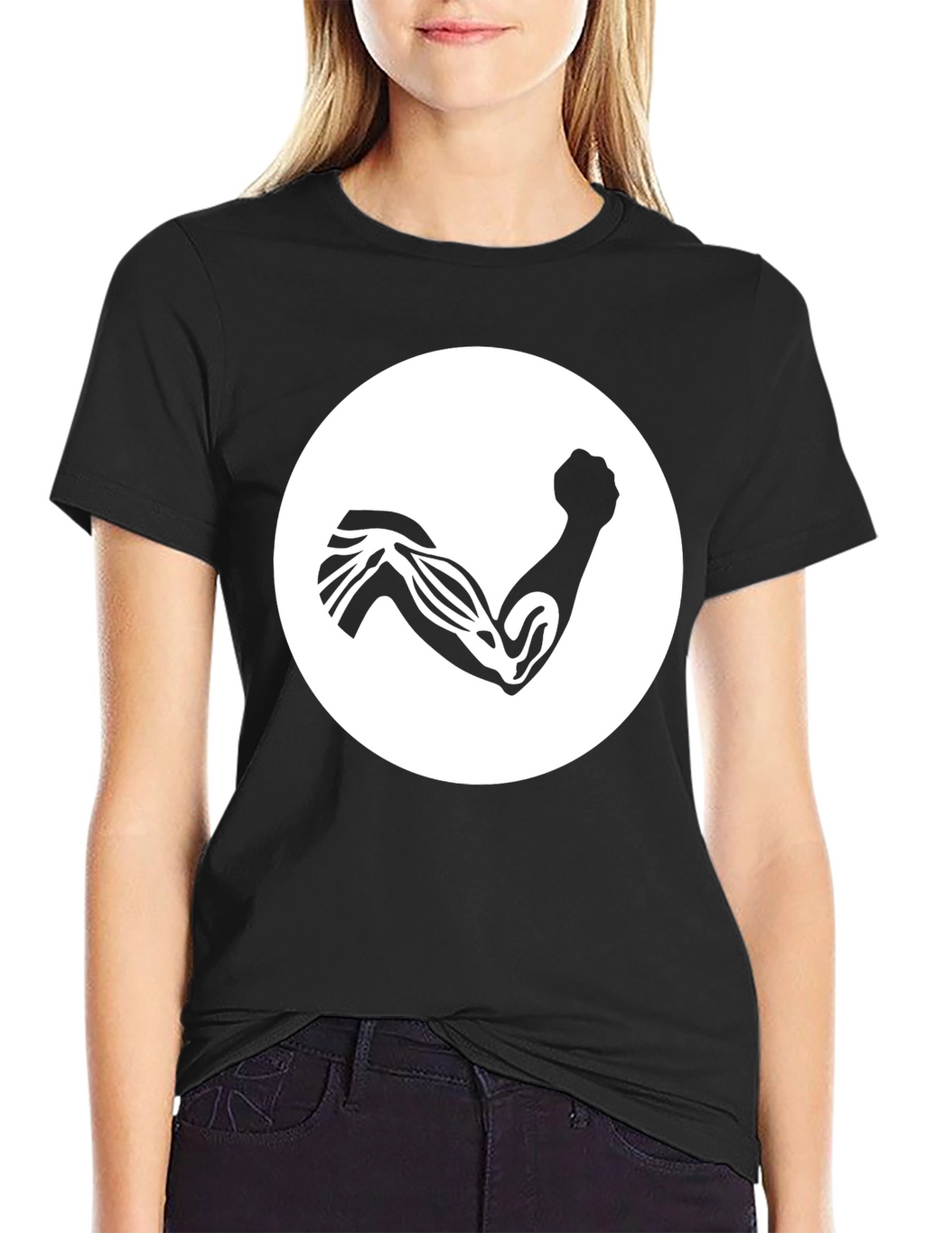 Black Muscle Arm Graphic Tee