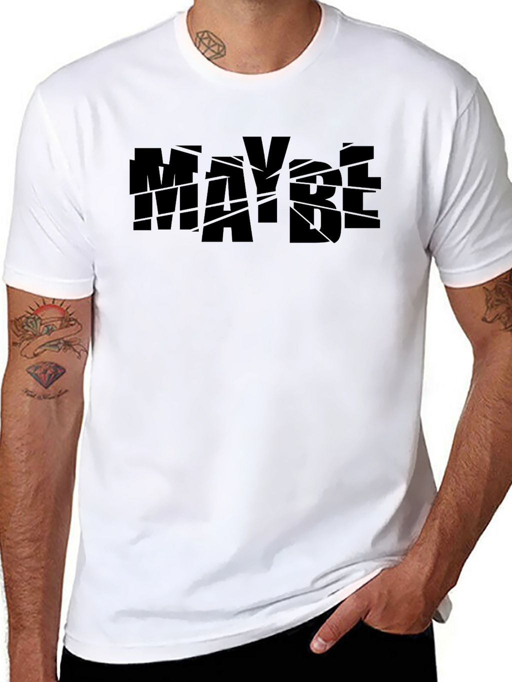 Maybe Graphic Tee - Bold Black Cotton T-Shirt