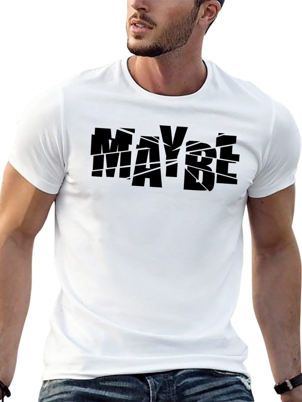 Maybe Graphic Tee - Bold Black Cotton T-Shirt