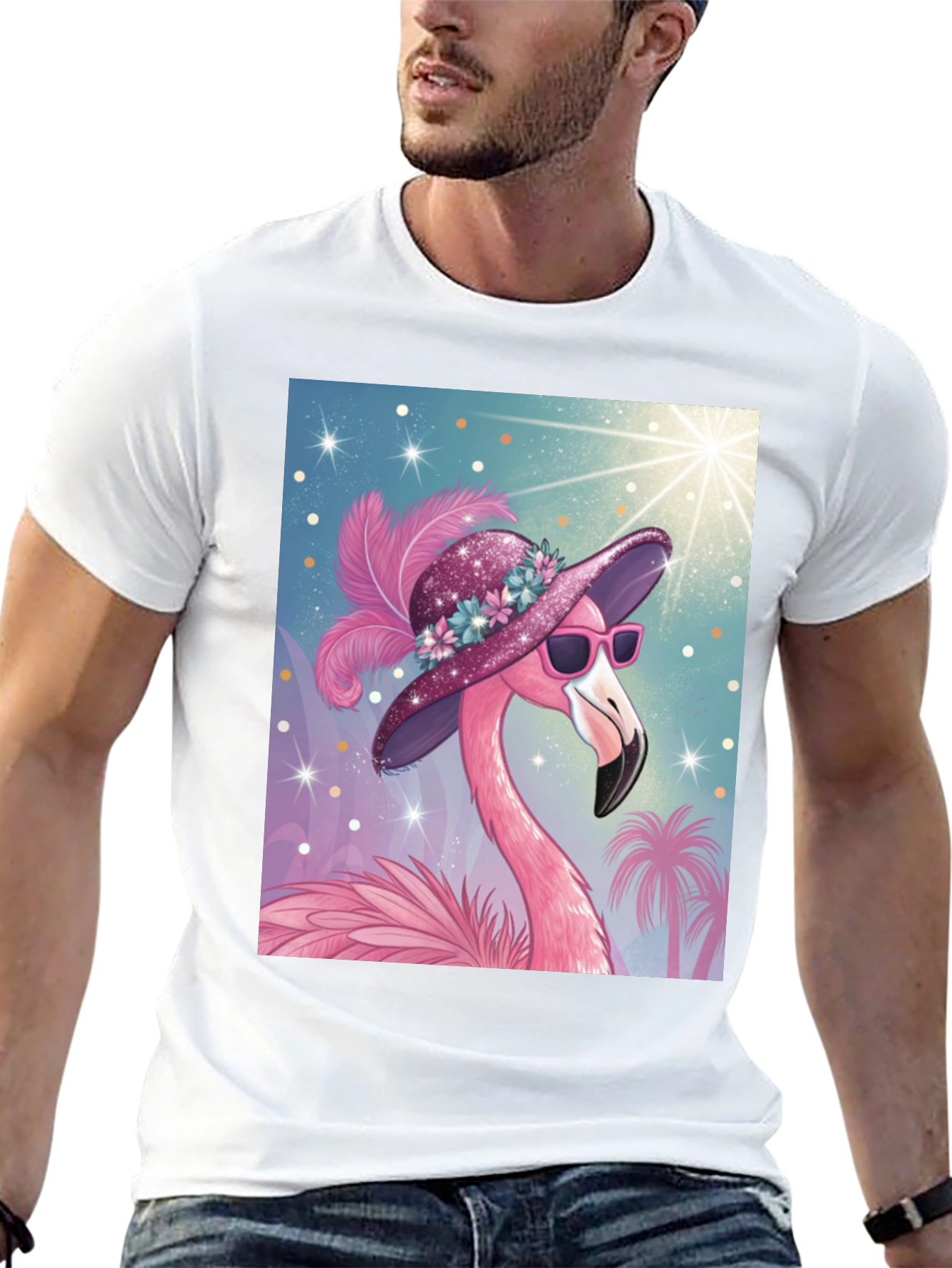 Flamingo Graphic Tee - Tropical Style