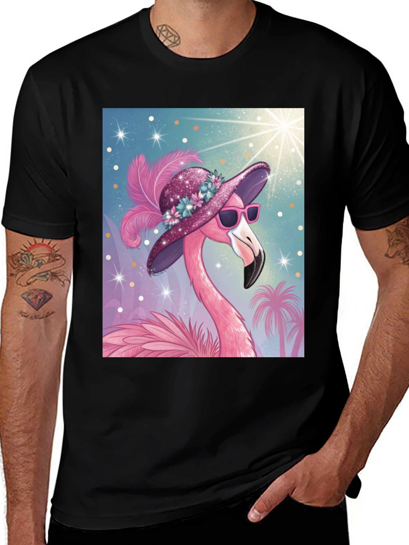 Flamingo Graphic Tee - Tropical Style