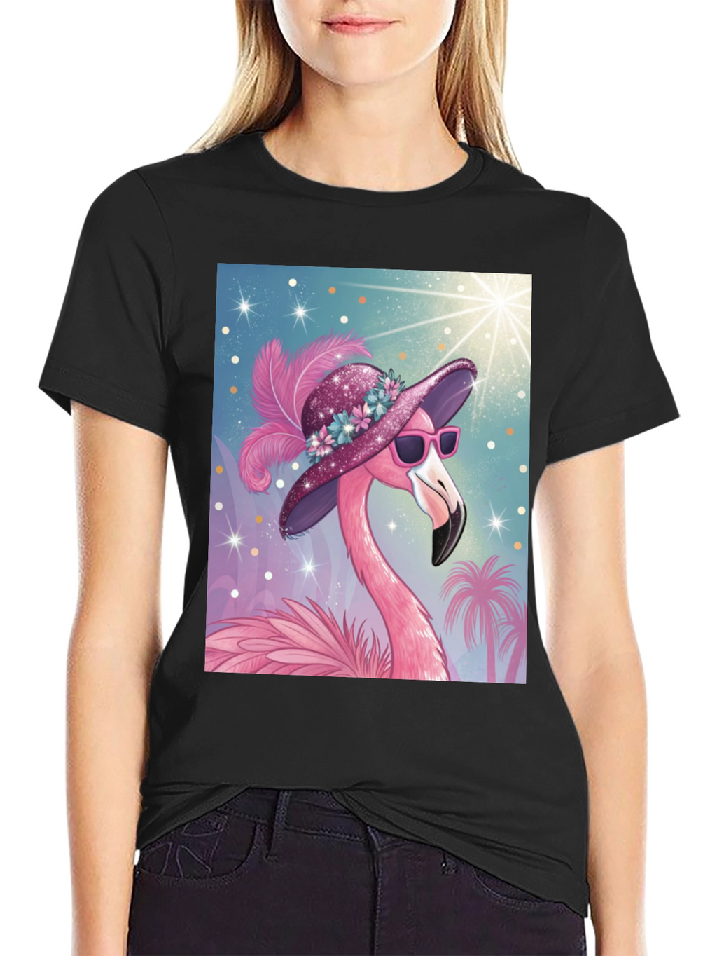 Flamingo Graphic Tee - Tropical Style