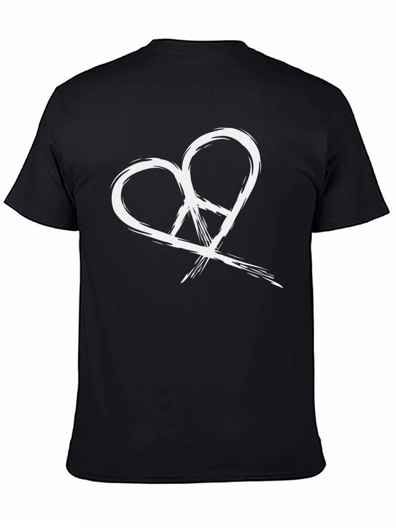 Heart Peace Sign Graphic Tee - Black
